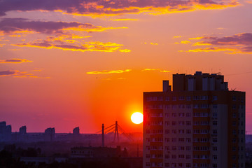Fototapeta na wymiar City sunset