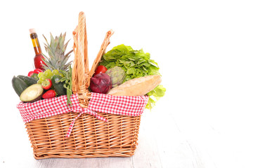 basket with healthy food