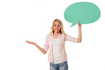 Girl with speech bubble