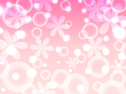 floral and bubble pink blossom abstract background vector