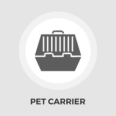 Pet carrier vector flat icon