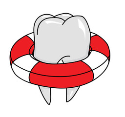 tooth in lifeline. vector illustration