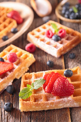 waffle with berry fruit