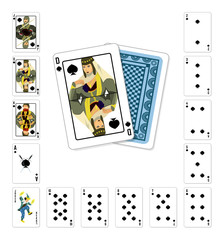Playing cards spade Queen