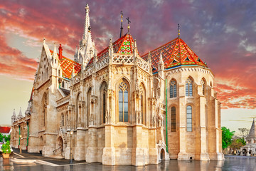 Obraz premium St. Matthias Church in Budapest. One of the main temple in Hunga