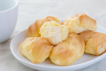 Cream Puff with coffee