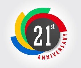 21st Anniversary celebration background, 21 years anniversary card illustration - vector eps10