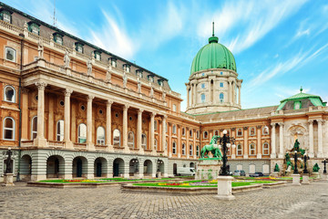 Fototapeta na wymiar Budapest Royal Castle -Courtyard of the Royal Palace in Budapest