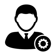 User Settings, Gear, Configuration, Admin, Profile Icon Vector illustration