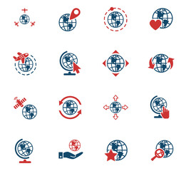 globes icon set