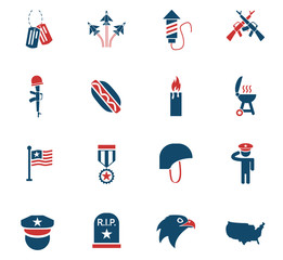 memorial day icon set