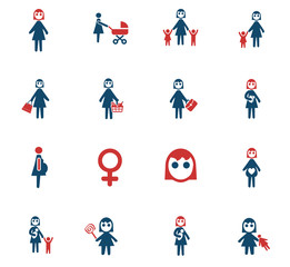woman icon set