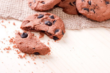 Break the cookies on the table