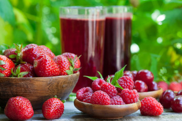 Refreshing homemade berry juice
