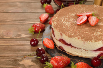 Strawberry tiramisu cake