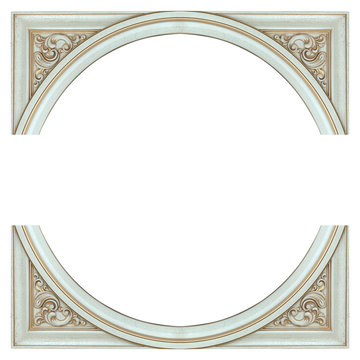 element woodcarving. furniture in classic style. white tree with gold trim. patina. carving. small depth of field. luxury furniture. isolated on the white background