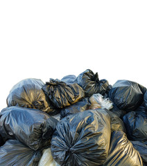 Garbage bags isolated on white background.