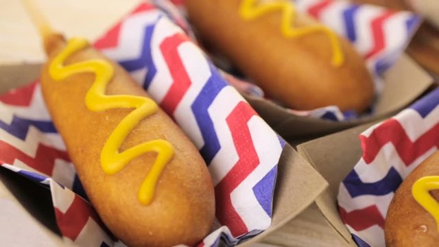 Baseball party food with balls and glove on a wood table