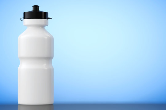 White Sport Plastic Water Bottle. 3d rendering