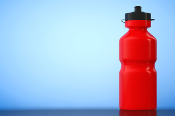 Red Sport Plastic Water Bottle. 3d rendering