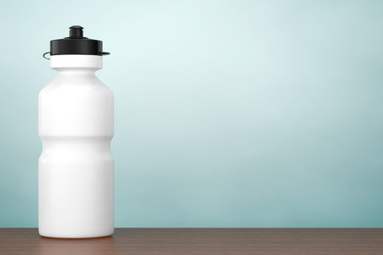 Old Style Photo. White Sport Plastic Water Bottle. 3d rendering