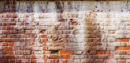 View of brown brick wall texture background