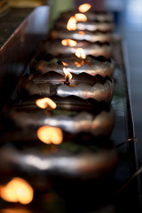 candle in glass lantern