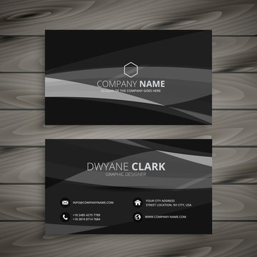 dark black business card