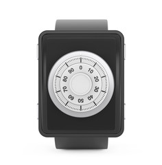 Security Concept. Smartwatch with Code Lock. 3d Rendering