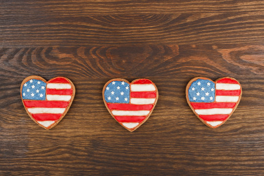 Cookies with American patriotic color