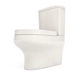 White Ceramic Toilet Bowl. 3d Rendering