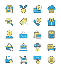Shopping icon, Monochrome color - Vector Illustration
