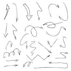 Hand drawn vector arrows