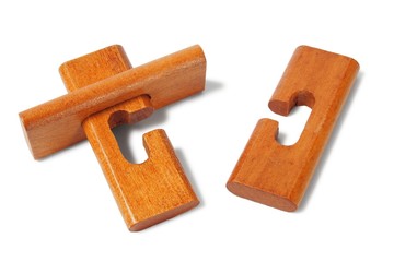 Wooden logic puzzle