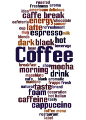 Obraz premium Coffee, word cloud concept 2