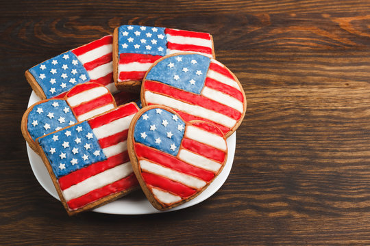 Cookies with American patriotic color