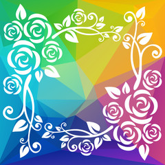 Fototapeta na wymiar rainbow polygonal border