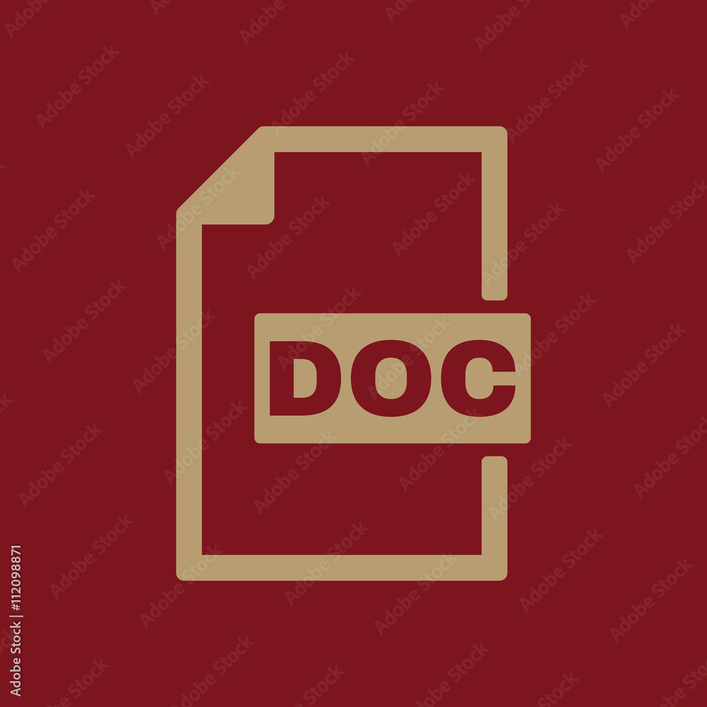 Poster the doc icon. text file format symbol. flat
