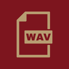 The WAV icon. File audio format symbol. Flat