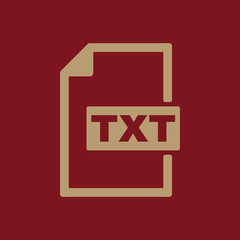 The TXT icon. Text file format symbol. Flat