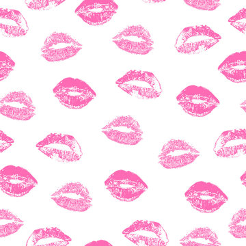 pink lips - seamless pattern