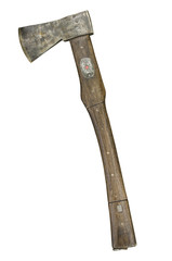 old ax with a wooden handle