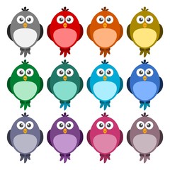 Cute color birds set