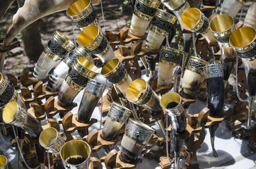 wine horns at  street market