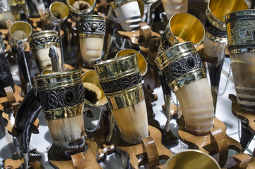 wine horns at  street market