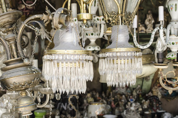 vintage chandelier at street market