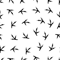 Trace of birds, seamless vector pattern.