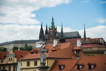 Fototapeta premium View of Prague on bright day