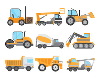 Obraz na płótnie Canvas Machines for Construction Work Set