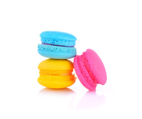 Macaroons on white background
